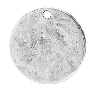 Nunn Design Flat Tag, Hammered Circle 20.5mm, Antiqued Silver (1 Piece) Free Shipping Shop Offer