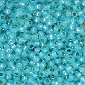 Toho Seed Beads, Round 11/0 #PF2117 'PermaFinish Silver Lined Milky Aqua' (8 Grams) Free Shipping Low Pice Fee Shipping