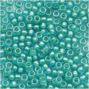 Toho Round Seed Beads 8/0 #954 'Aqua/Light Jonquil Lined' 8g New For Sale