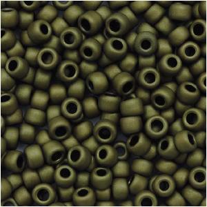 Toho Round Seed Beads 8/0 617 'Matte Dark Olive' 8 Gram Tube Clearance Cost