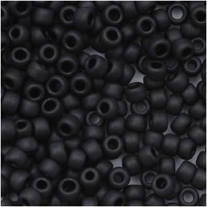 Toho Round Seed Beads 8/0 49F 'Opaque Frosted Jet' 8 Gram Tube Best Pices Cheap Pice
