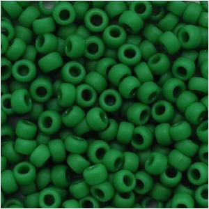 Toho Round Seed Beads 8/0 47DF 'Opaque Frosted Shamrock' 8 Gram Tube Sale Low Pice Fee Shipping