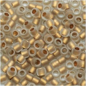 Toho Round Seed Beads 8/0 #989F - Frosted Gold-Lined Crystal (Tube) Fashion Style Online