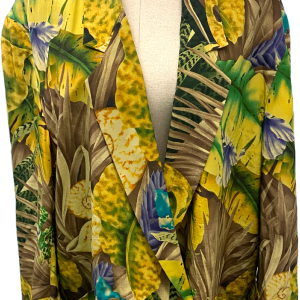 80s Silk Jacket Tropical Pattern Size14 By Linda Allard for Ellen Tracy Recommend Online