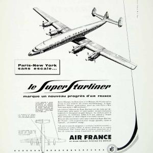 1957 Ad Super Starliner Air France Plane Airlines Airways Travel Wings VEN1 Free Shipping Exclusive