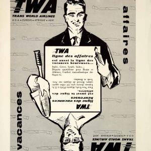 1957 Ad TWA Trans World Airlines Aviation Plane French Advertisement VENA6 Clearance Pictures