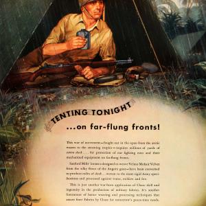 1943 Ad Chase Velmo Mohair Velvet Sanford Mills Angora Goat Cotton Duck War FZ5 Cheap Sale Excellent