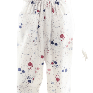 80s Paint Splattered Inkblot Watercolor Cotton Utilitarian Jumpsuit Discounts Sale Online