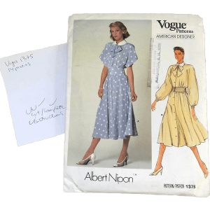 Vintage 80s Shirtdress Dress Sewing Pattern Albert Nipon Vogue by Vogue Cheap Discount Sale