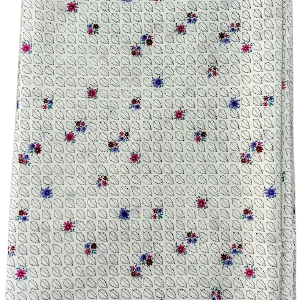 Vintage 80s Silk Fabric Flowers Leaves Novelty Print Cheap 2025 Newest