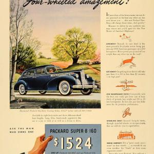1940 Ad Blue Packard One-Sixty Touring Sedan Automobile - ORIGINAL F6A Clearance Tumblr