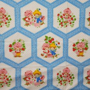 80s Strawberry Shortcake Huckleberry Pie Blue Fabric By American Greetings Low Shipping Cheap Pice