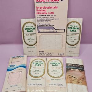 Vintage Lace & Fusible Interfacing Bundle  6 Packs of Lace   1 Pack of Fusen Fold Outlet Cheap Pices