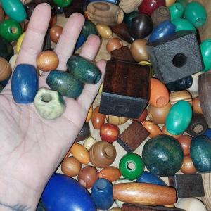 Wooden Crafting Bead Mixture  Varied Sizes, Colors, and Textures (Random Pick) Cheap Sale New Arrival