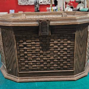 Vintage Lerner Plastic Sewing Box  1970s-1980s Storage Chest  15.5" x 8.75" x 10.25" Free Shipping