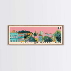 Tuxtla Gutierrez, Mexico Panoramic Canvas Print, Tuxtla Gutierrez, Mexico Painting, Mexico Art, Tuxtla Gutierrez Travel Poster, Travel Art, Living Room Painting Many Kinds Of Sale Online