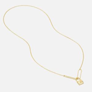 Brill Cable Split Charm Chain Necklace with Paper Clip Rings Deals Online
