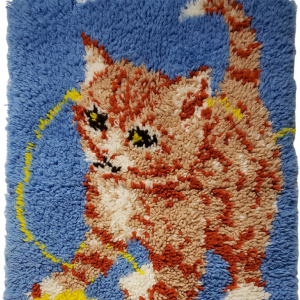 Tabby Cat Latch Hook Rug / Wall Hanging Low Pice Fee Shipping Sale Online