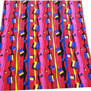 Vintage 80s Geometric Abstract Printed Cotton Yardage Cheap Sale Sale