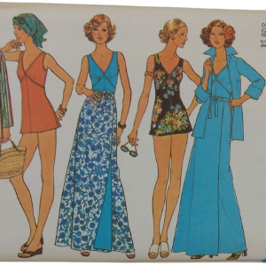 70s Swimwear Shacket Wrap Skirt Pattern Size M By Simplicity Free Shipping Release Dates