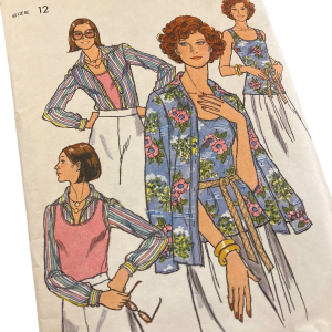 70s Tank Top and Bishop Sleeve Blouse Vintage Butterick Sewing Pattern by Butterick For Nice