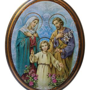 Holy Family 4x5 Oval Wood Plaque Sale Top Quality