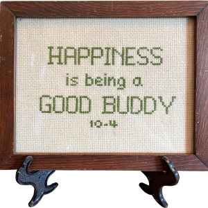 Cross Stitch Happiness Is Being a Good Buddy Wooden Frame For Sale