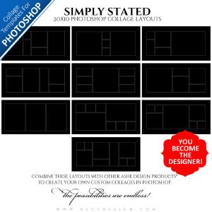 Photoshop Collage Layouts - Simply Stated 10x20 Clearance Low Pice