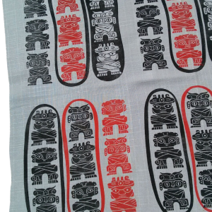 Vintage 50s Novelty Print Fabric Polynesian Perfect