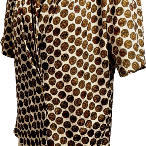 90s Draped Neck Small Pattern Career Blouse By Ilyssa Maxx For 3k Free Shipping Big Discount