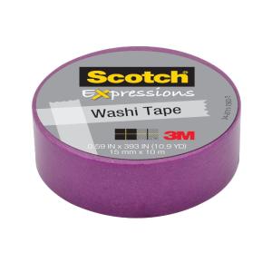 Scotch Expressions Washi Tape C314-PUR, .59 in x 393 in (15 mm x 10 m)Purple Outlet Largest Supplier