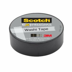 Scotch Expressions Washi Tape C314-BLK, .59 in x 393 in (15 mm x 10 m)Black Free Shipping Discounts