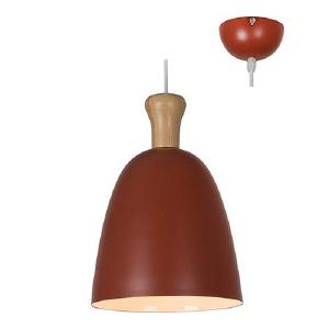 Pendant 220mm Red/Natural Wood Looking For