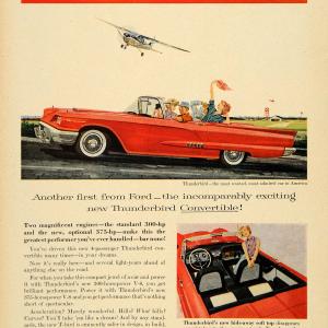 1958 Ad Ford Thunderbird Hideaway Soft Top V8 Airplane - ORIGINAL TM3 Latest Collections Online