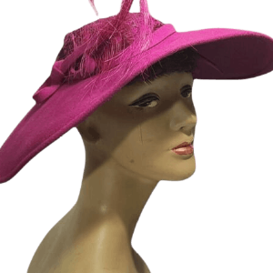 80s Iconic Wool and Real Feathers Fashion Hat by Jack Mcconnell Browse For Sale