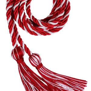 Red and White Intertwined Graduation Honor Cord Cheap Countdown Package