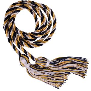 Gold, White and Black Intertwined Graduation Honor Cord Buy Cheap New