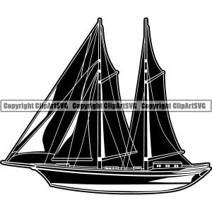 Boat Ship Water Travel Sailing ClipArt SVG Free Shipping Nicekicks
