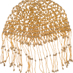 70's Does 20's Gold Beaded Fringe Cap Factory Outlet