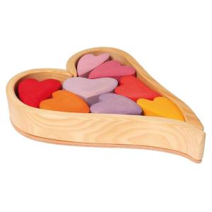 Wooden Heart Blocks - Red Buy Cheap 2025 Unisex