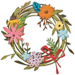 Sizzix - Tim Holtz - Thinlits Dies - Vault Funky Floral Wreath Free Shipping Wholesale Pice