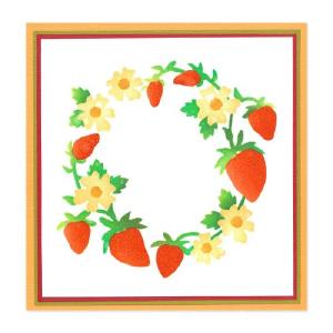 Sizzix - Layered Stencils - Strawberry Wreath From China