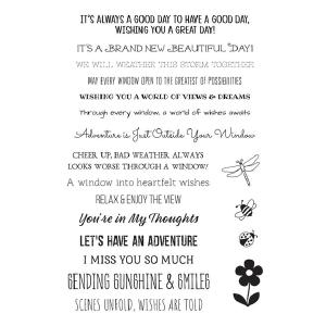 Spellbinders - Windows with a View - Clear Stamps - Sending Sunshine Sentiments Cheap Sale Exclusive