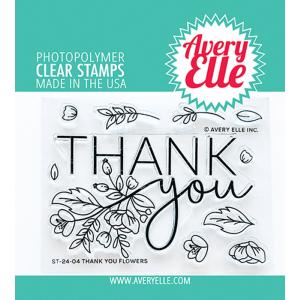 Avery Elle - Clear Stamps - Thank You Flowers 100% Original Cheap Pice