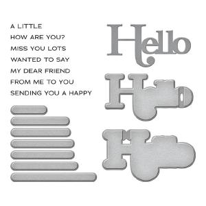 Spellbinders - Spotlight Frames and Florals Collection - Clear Stamps & Dies - A Little Hello Sentiments Clearance Official Site