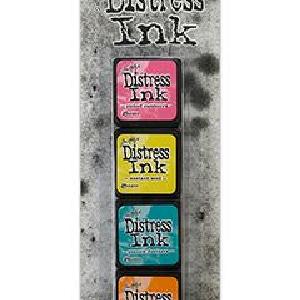 Tim Holtz Distress Mini Ink Pads 4/Pkg KIT 1     -DISTRESS MINI KITS Explore Cheap Pice