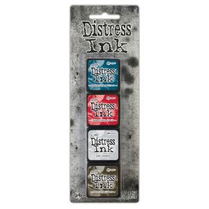 Tim Holtz Distress Mini Ink Pads 4/Pkg Kit 18 Cheap Pice Original