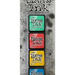 Tim Holtz Distress Mini Ink Pads 4/Pkg KIT 13    -DISTRESS MINI KITS Free Shipping Supply