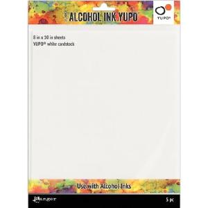 Tim Holtz Alcohol Ink White Yupo Paper 86lb 5/Pkg Outlet Great Deals
