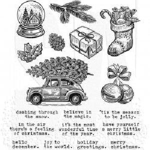 Tim Holtz Cling Mount Stamps: Home For Christmas C MS498 Online Sale